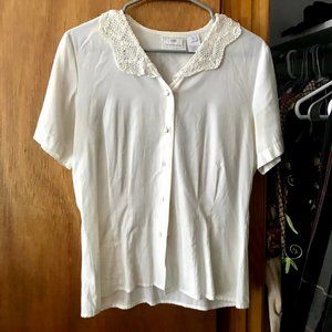 Vintage Susan Bristol Blouse with Crochet Collar